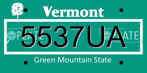 5537UA Vermont License Plate