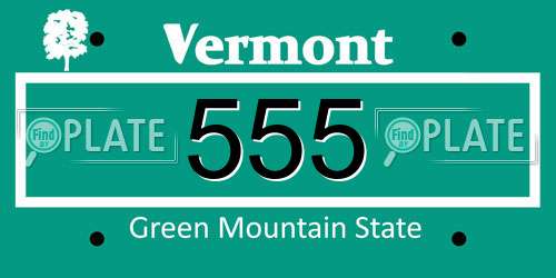 555 Vermont License Plate