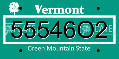 55546O2 Vermont License Plate