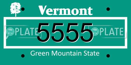 5555 Vermont License Plate