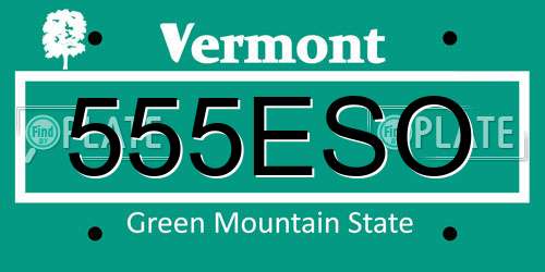 555ESO Vermont License Plate