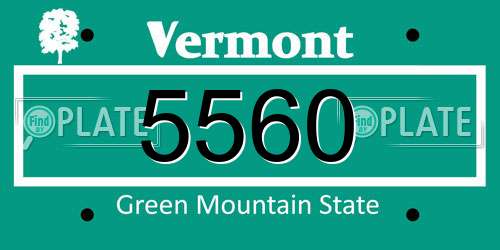 5560 Vermont License Plate