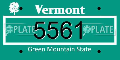 5561 Vermont License Plate
