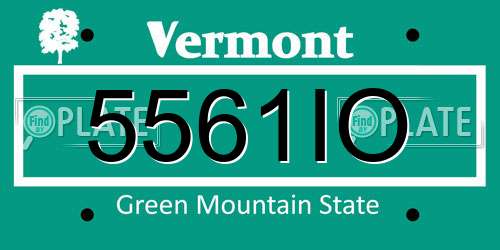 5561IO Vermont License Plate