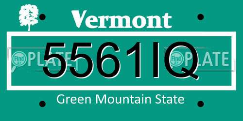 5561IQ Vermont License Plate