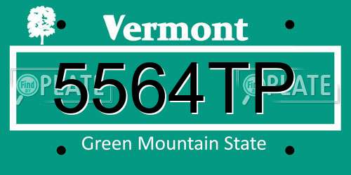 5564TP Vermont License Plate