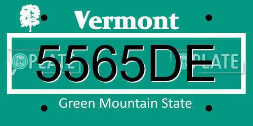 5565DE Vermont License Plate