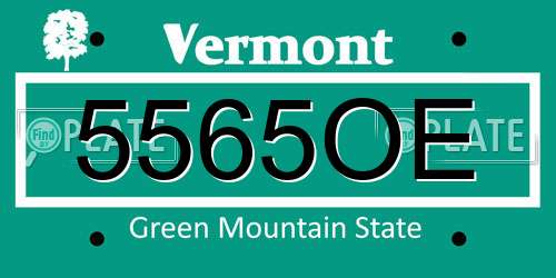 5565OE Vermont License Plate
