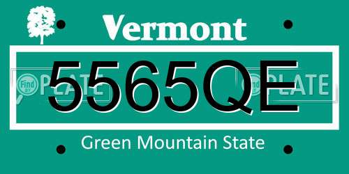 5565QE Vermont License Plate