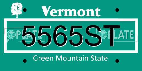 5565ST Vermont License Plate