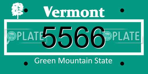 5566 Vermont License Plate
