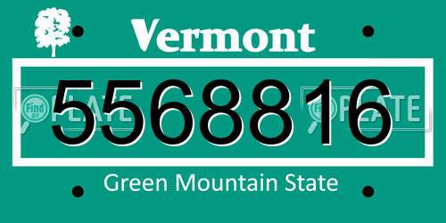 5568816 Vermont License Plate