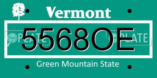 5568OE Vermont License Plate