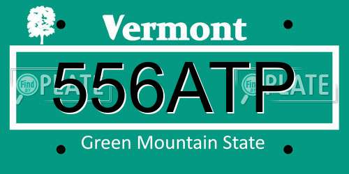 556ATP Vermont License Plate