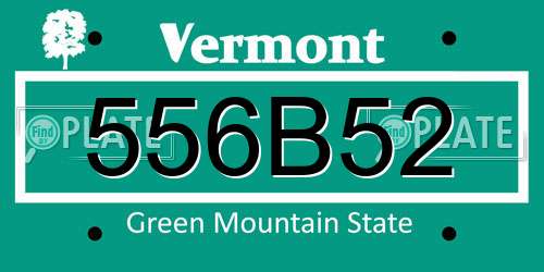 556B52 Vermont License Plate
