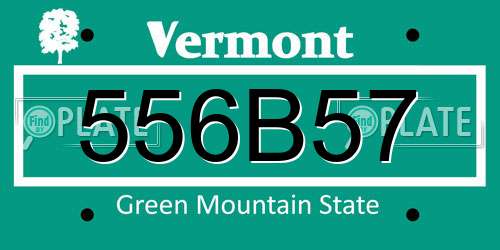 556B57 Vermont License Plate