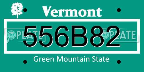 556B82 Vermont License Plate