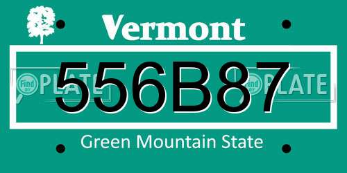 556B87 Vermont License Plate