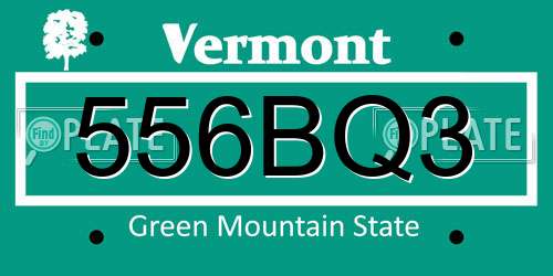 556BQ3 Vermont License Plate