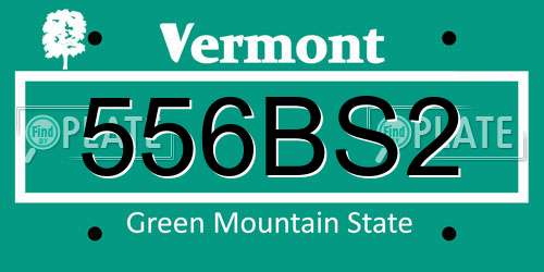 556BS2 Vermont License Plate