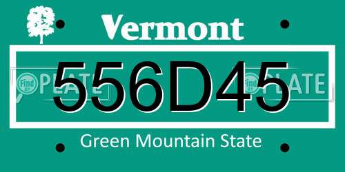 556D45 Vermont License Plate