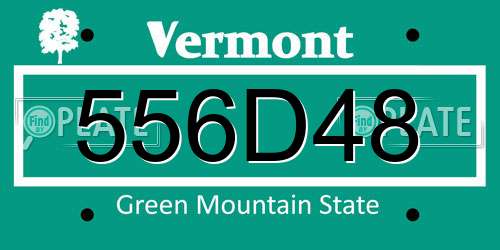 556D48 Vermont License Plate