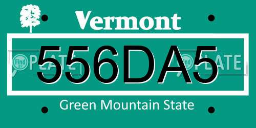 556DA5 Vermont License Plate