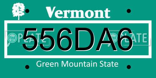 556DA6 Vermont License Plate