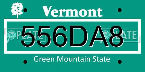 556DA8 Vermont License Plate