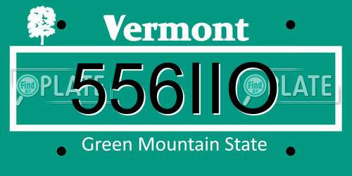 556IIO Vermont License Plate