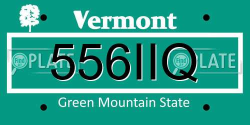 556IIQ Vermont License Plate