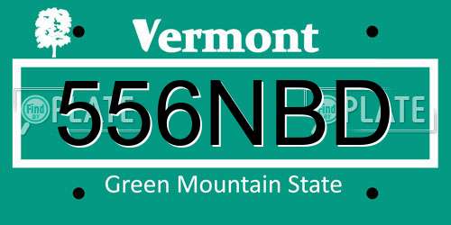 556NBD Vermont License Plate