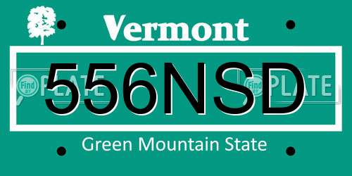 556NSD Vermont License Plate