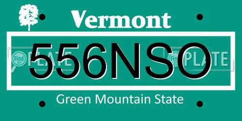 556NSO Vermont License Plate