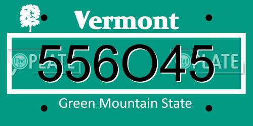 556O45 Vermont License Plate