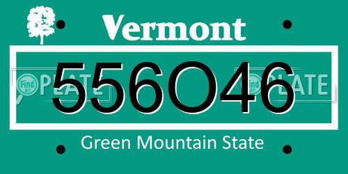 556O46 Vermont License Plate