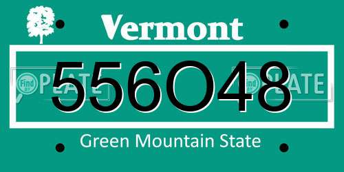 556O48 Vermont License Plate