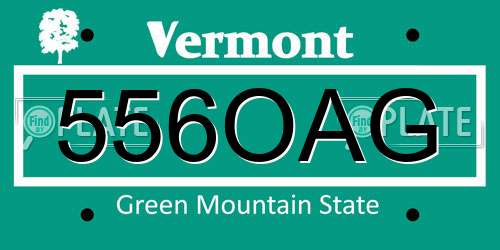 556OAG Vermont License Plate
