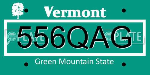 556QAG Vermont License Plate
