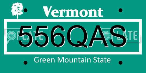 556QAS Vermont License Plate