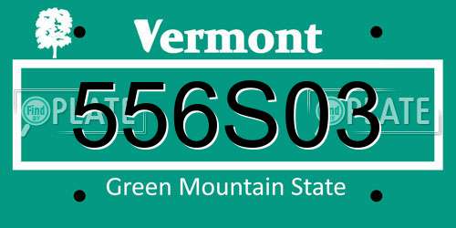 556S03 Vermont License Plate
