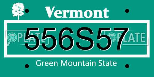 556S57 Vermont License Plate