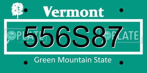 556S87 Vermont License Plate