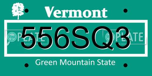 556SQ3 Vermont License Plate