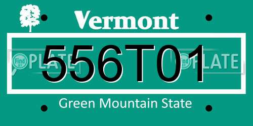 556T01 Vermont License Plate