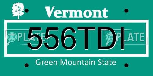 556TDI Vermont License Plate