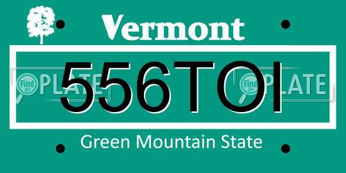 556TOI Vermont License Plate