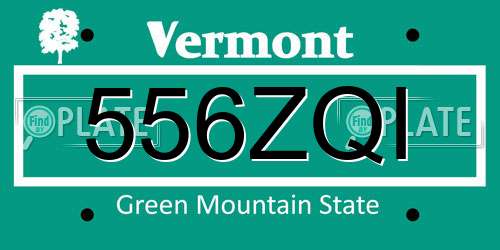 556ZQI Vermont License Plate