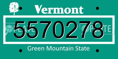 5570278 Vermont License Plate