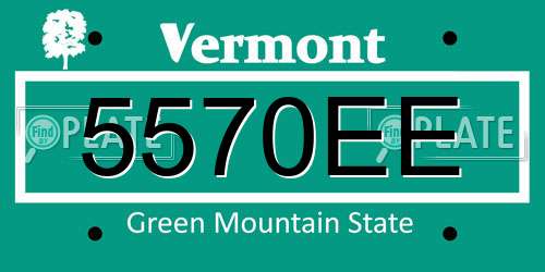 5570EE Vermont License Plate